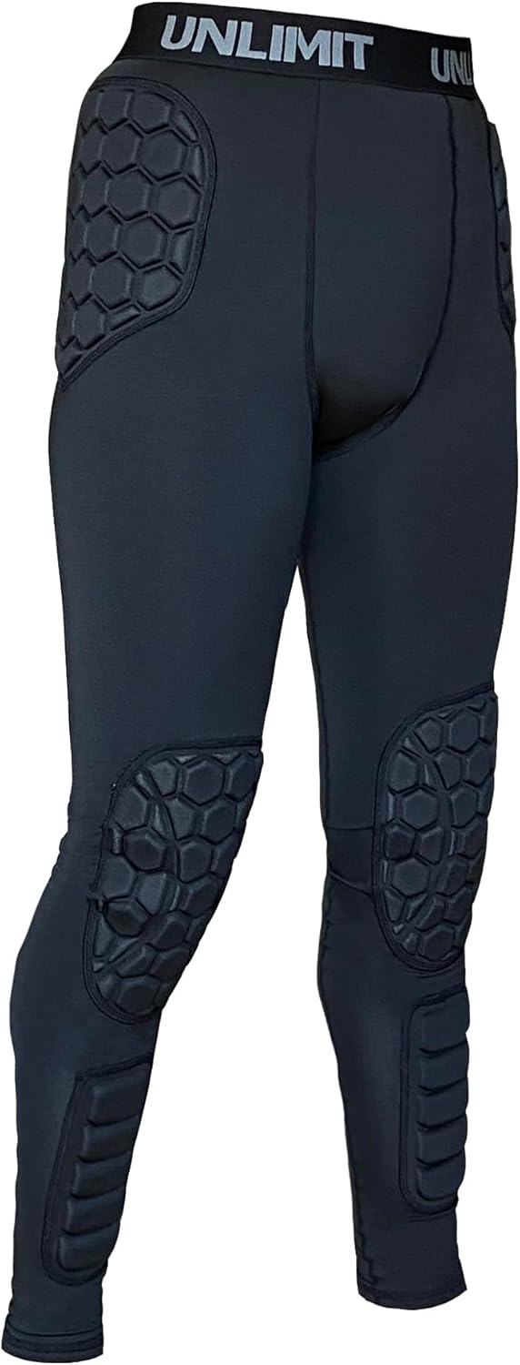 Bezpieczne ochraniacze ukryte w getrach Wbudowane twarde ochraniacze w miękkiej otulinie wewnątrz czarnych getrów kompresyjnych