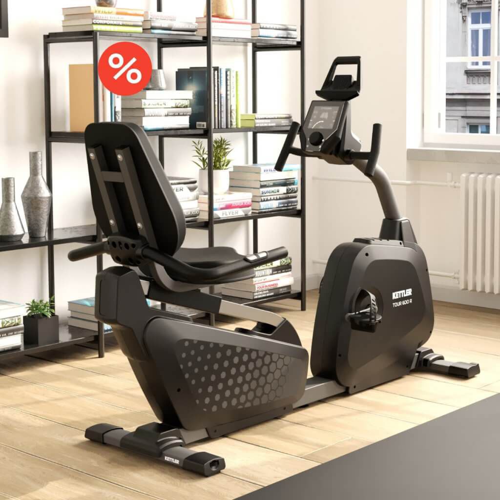 rower stacjonarny Kettler Axos w pełnym widoku frontowym na białym tle