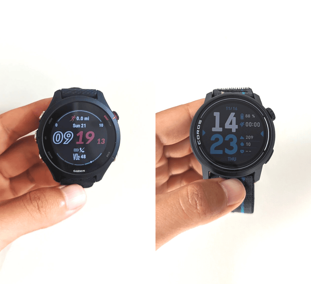 ekran zegarka wyświetlający krzywą dystansu z czasem treningu