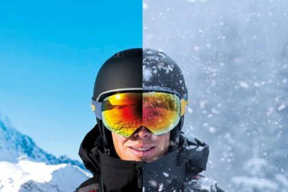 gogle narciarskie z wymiennymi szybkami fotochromowymi na zmienne warunki