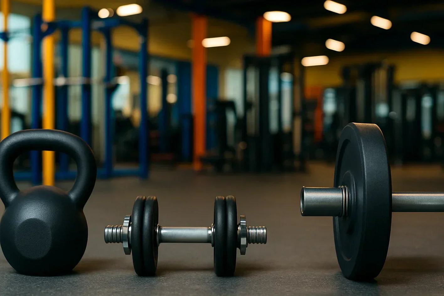 Ćwiczenia z kettlebell i hantlami kettlebell w ruchu w czasie ćwiczeń dynamicznych i kondycyjnych